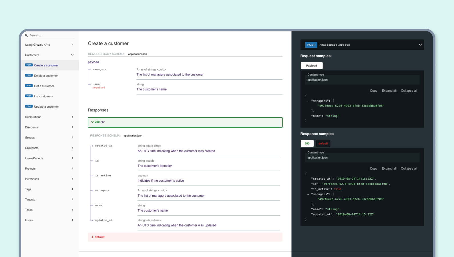 API documentation | Gryzzly support & product documentation
