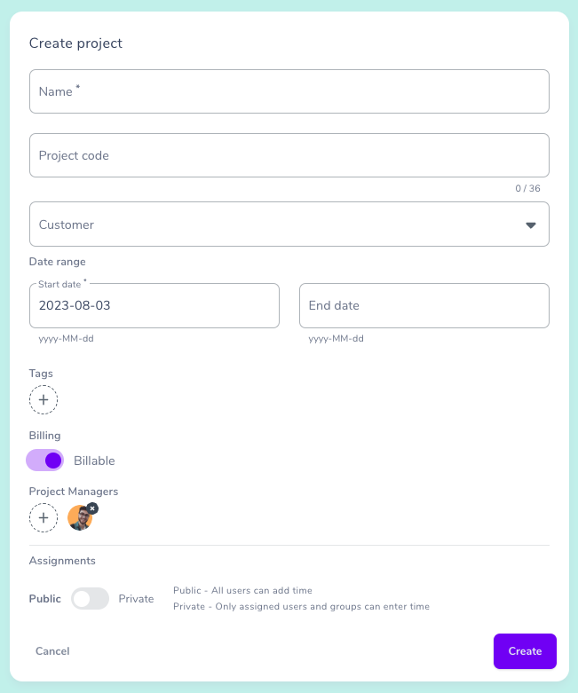 create project