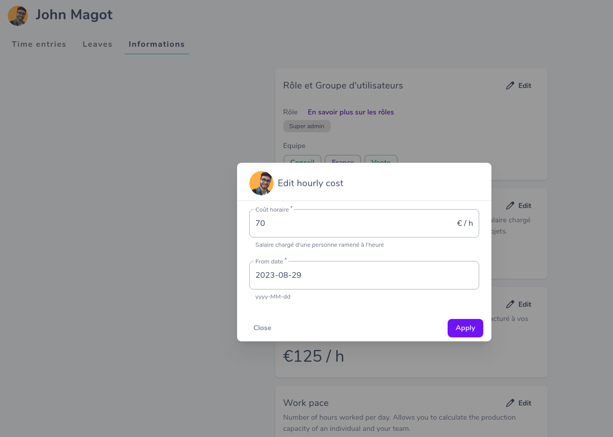 hourly cost