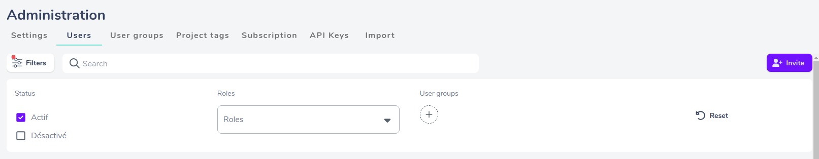 filter collaborators
