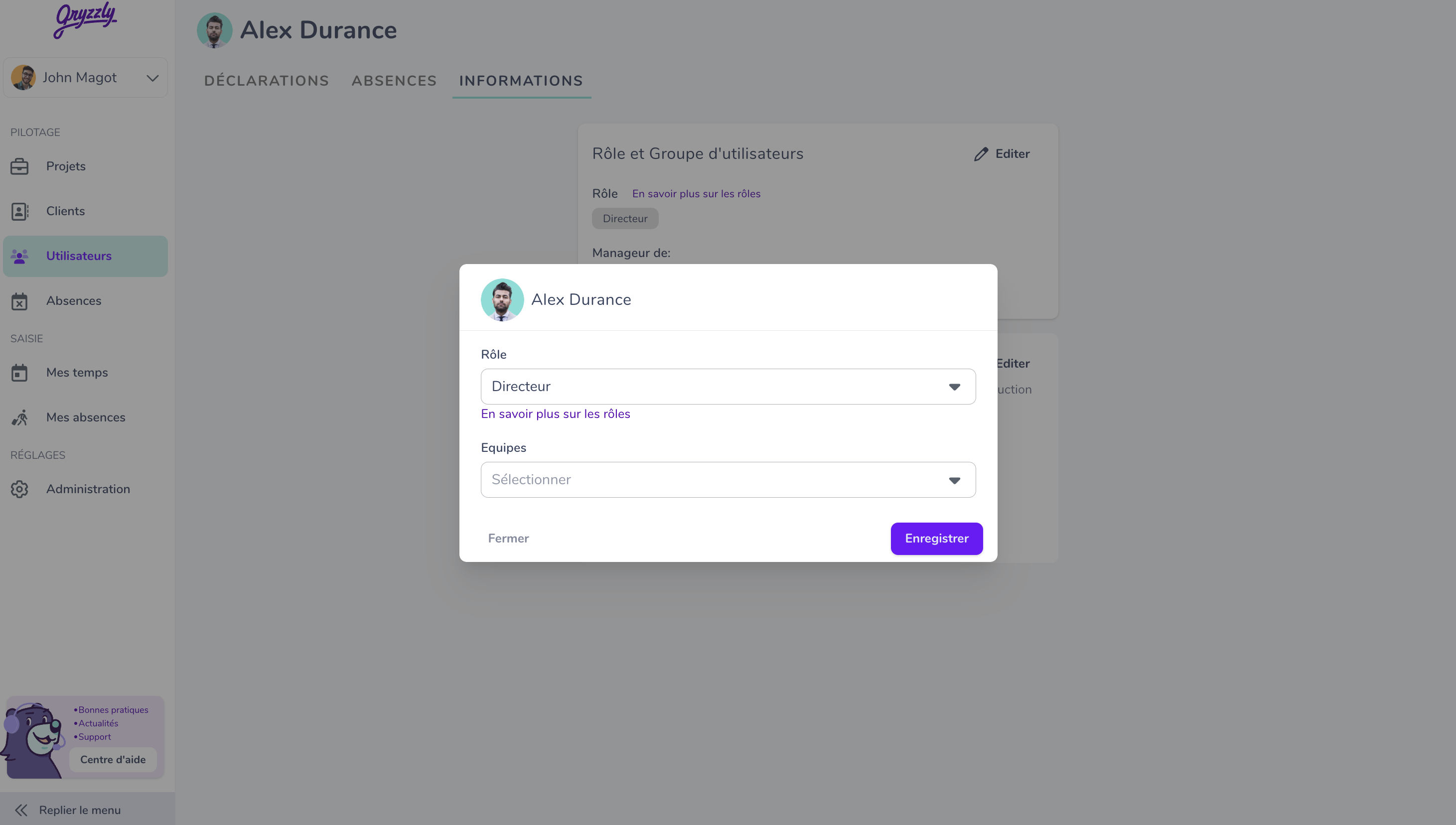 attribuer collaborateur