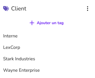 Gestion des tags dans l’administration