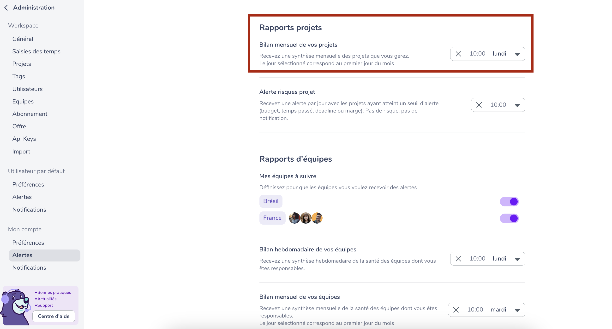 rapports projets