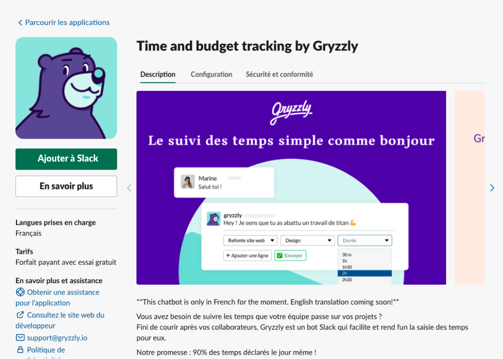 Installation chatbot Slack