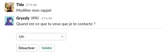 Modifier heure rappel